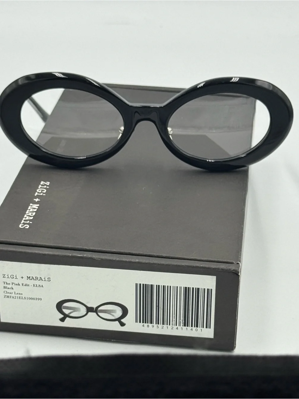 ZiGi + MARAiS Elsa Oval Blue Light Glasses Black Clear Lens NIB